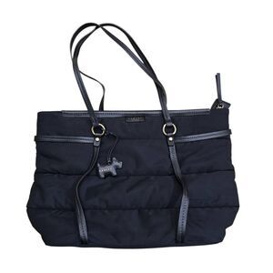 Radley London Puffer Quilted tote Bag Women's Navy Blue Dog Charm Modern Shoulde